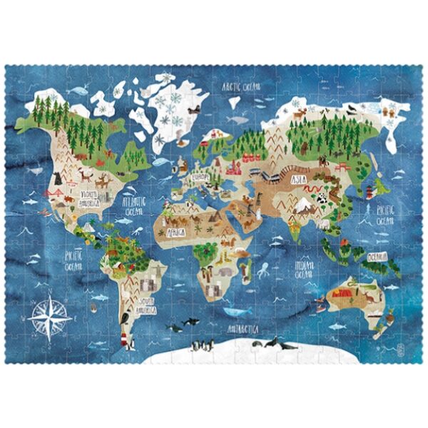 Puzzle discover the world.Mapamundi. Ukitu juguetes.