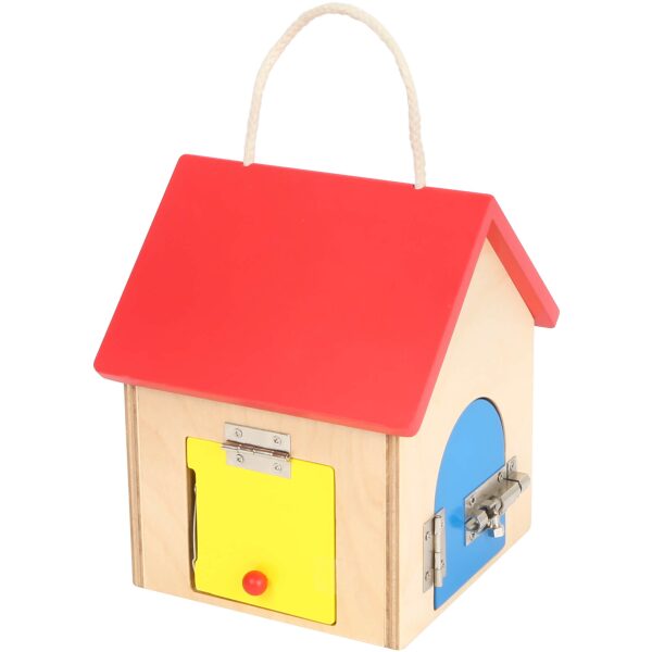 Mini casita de cerraduras de madera-ukitu juguetes