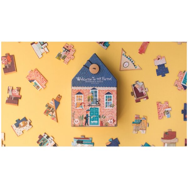 Puzzle casita. Welcome to my home. Puzzle reversible. Ukitu juguetes.